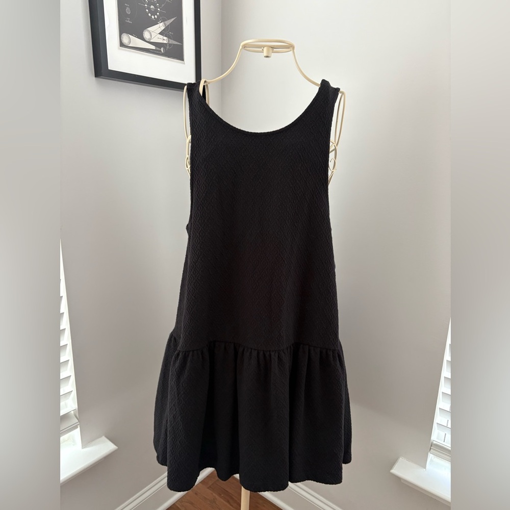 Free People Black Textured Tank Top
